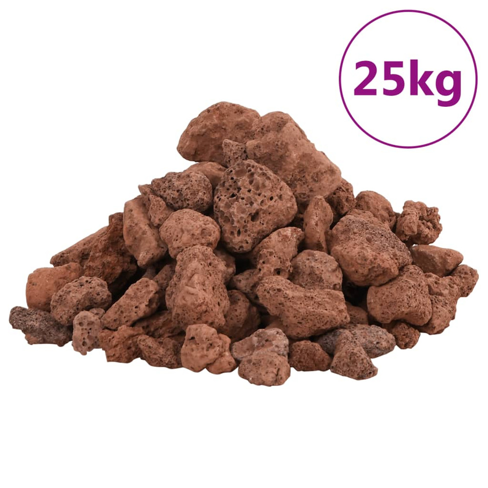 Roches volcaniques 25 kg rouge 1-2 cm