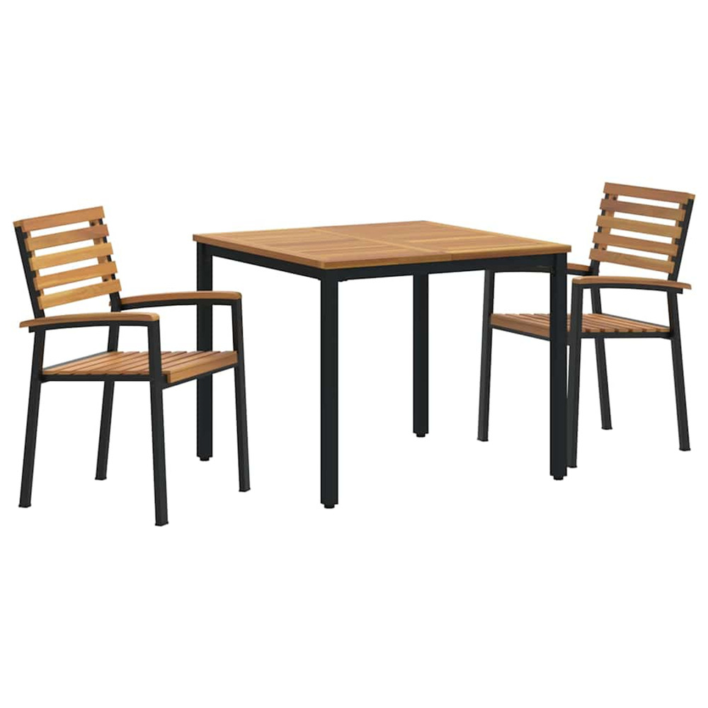 Ensemble de salle à manger pour jardin 3 pcs noir