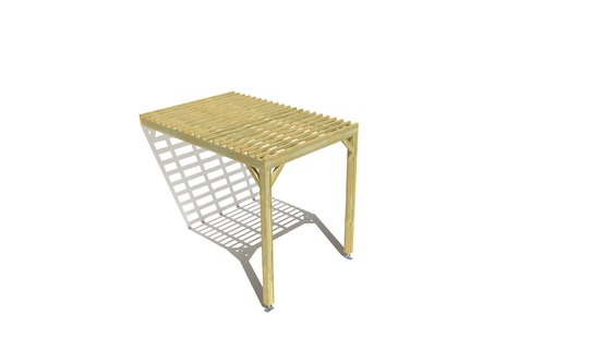 Pergola bois • 2m x 3m • adossée • sens profondeur • lattage bois • livraison comprise