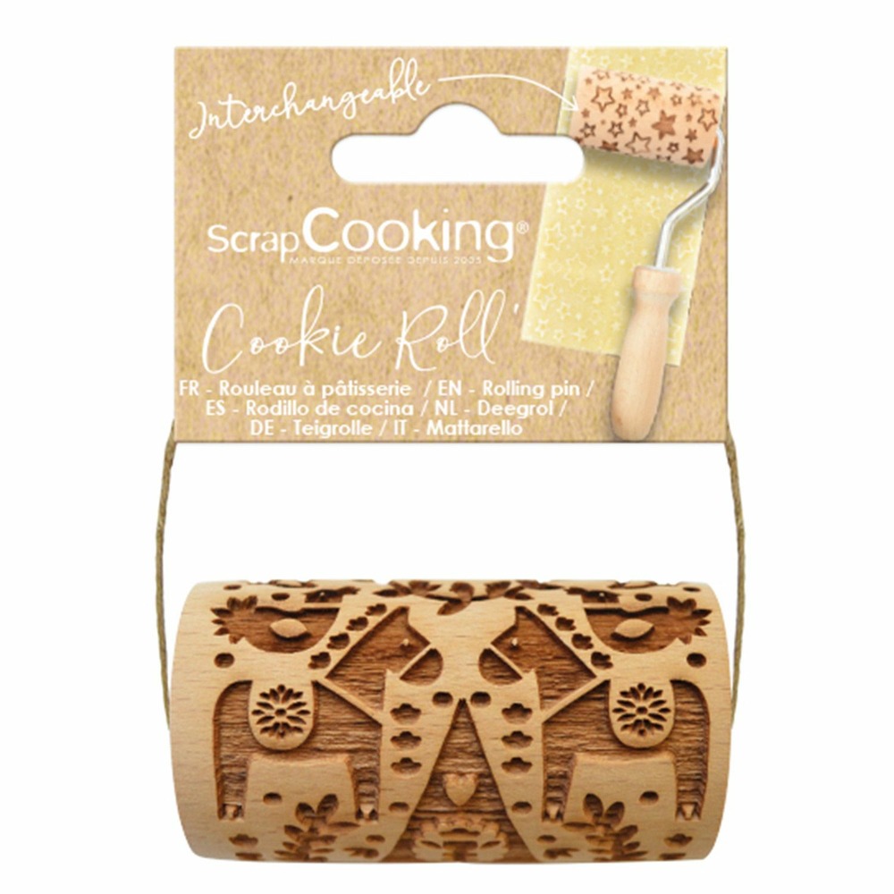 Mini rouleau à pâtisserie en bois - noël