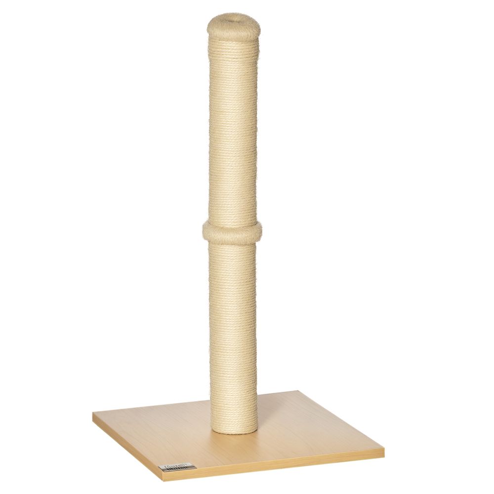 Poteau griffoir chat sisal arbre jeu intérieur base stable 34x34x60cm beige