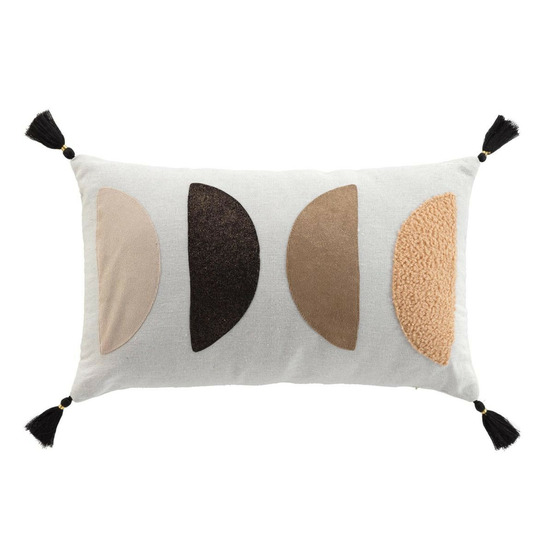 Coussin déco pompons