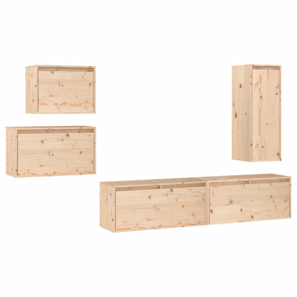 Meubles tv 5 pcs bois massif de pin