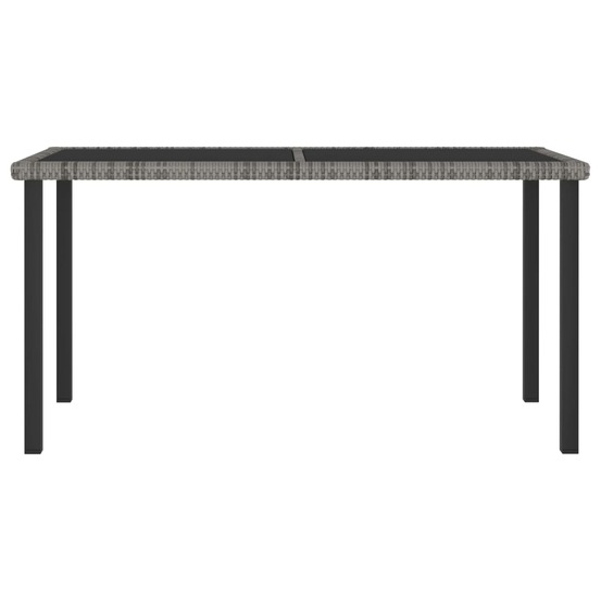 Table à dîner de jardin gris 140x70x73 cm résine tressée