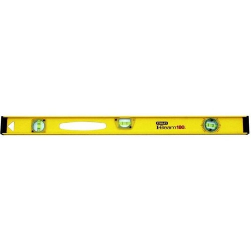 Niveau profilé i-beam 180 en aluminium stanley - 1-42-921 - précision +/-1,5mm/m - 3 fioles réversibles