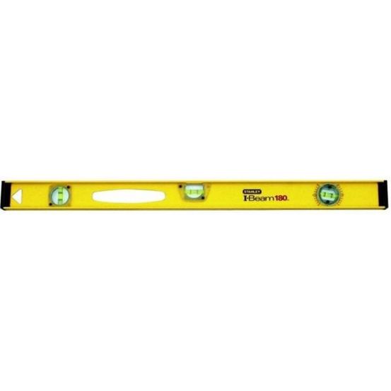 Niveau profilé i-beam 180 en aluminium stanley - 1-42-921 - précision +/-1,5mm/m - 3 fioles réversibles