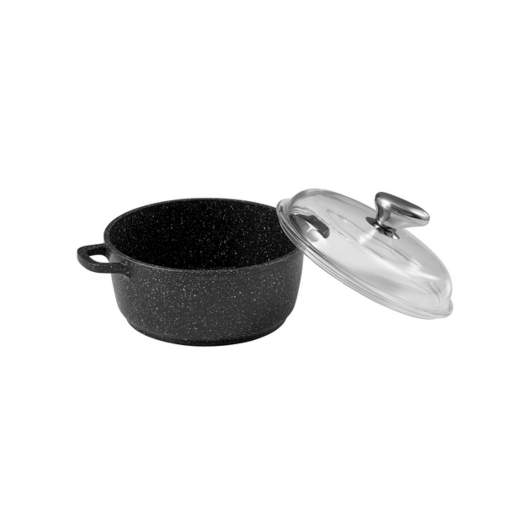 Faitout premium fonte d'aluminium avec couvercle en verre - pradel