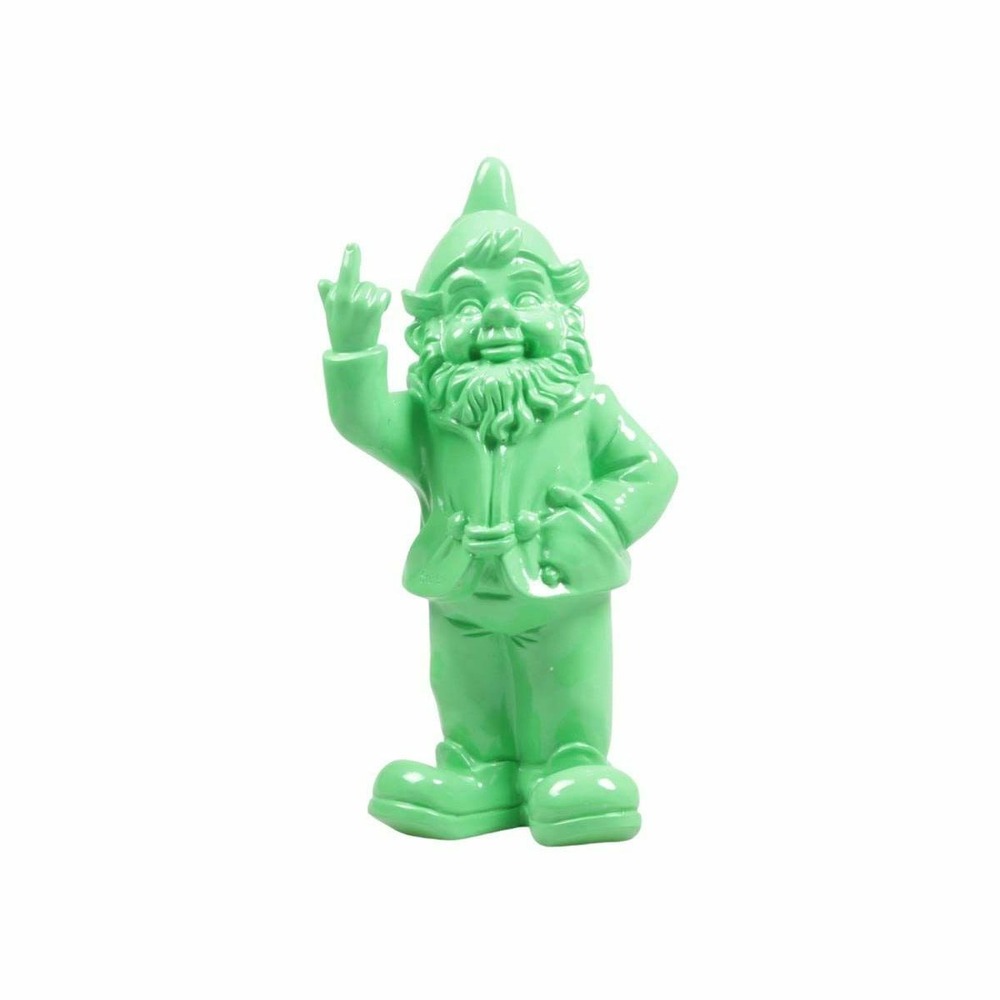 Nain de jardin en résine f*ck 16 x 12 x 32 cm vert citron