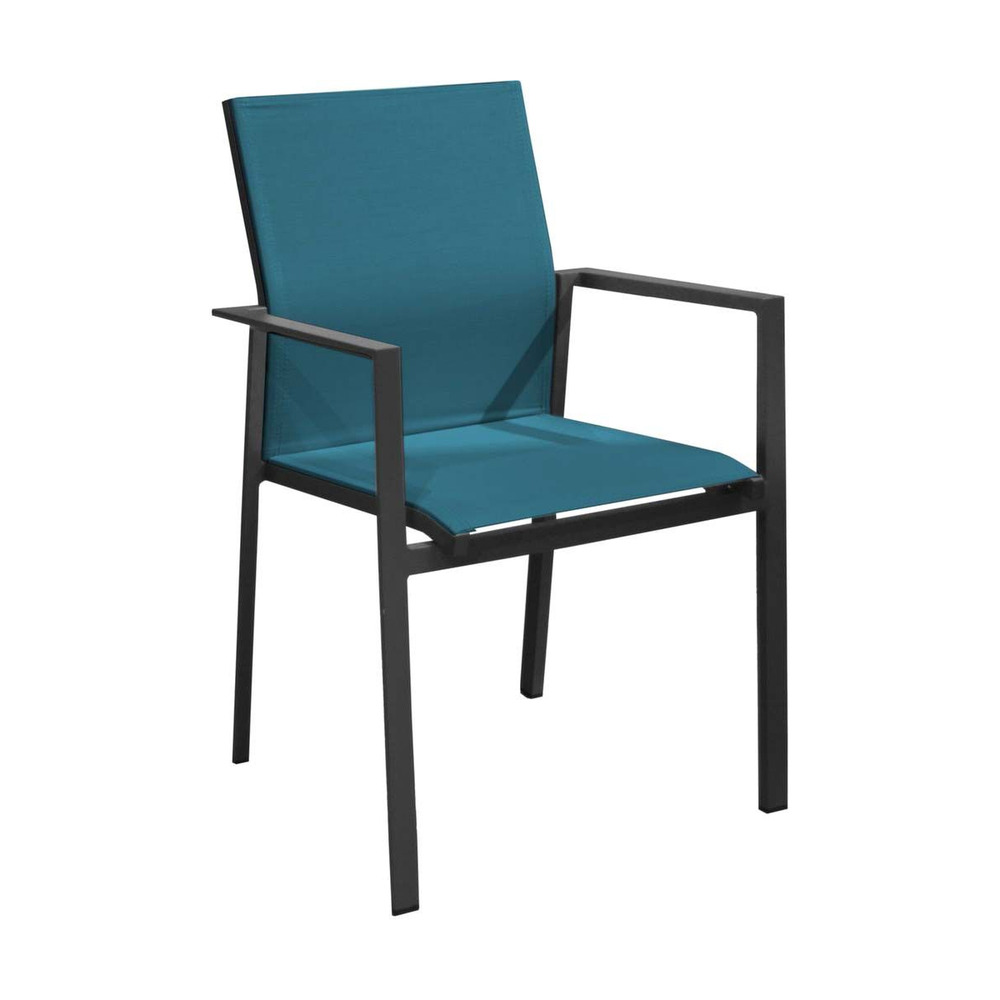 Fauteuil de jardin empilable delia graphite, bleu