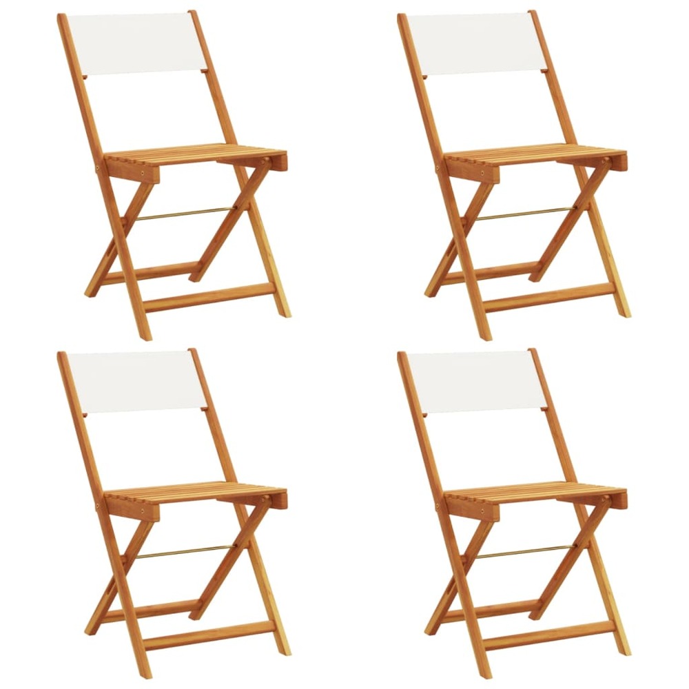 Chaises de jardin pliantes lot de 4 tissu et bois massif