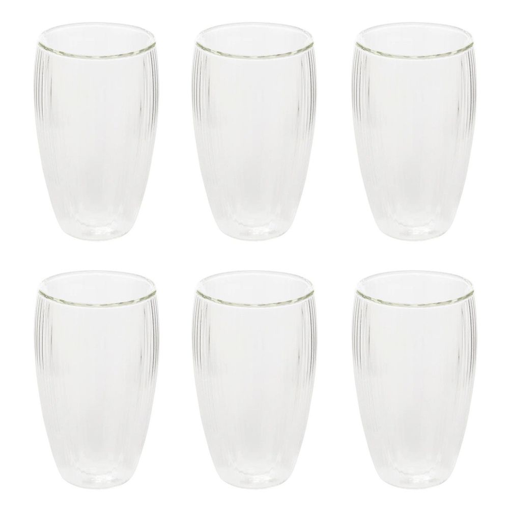 Lot de 6 mugs striés 