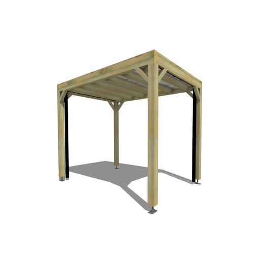 Carport bois autoportant 7 m² • 2 x 3 m • hauteur de passage 2,37 m • sens largeur • livraison comprise
