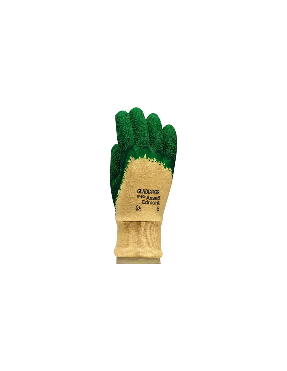 Paume enduite. Poignet tricot.longueur 230-260 mm. Vert. Taille 7