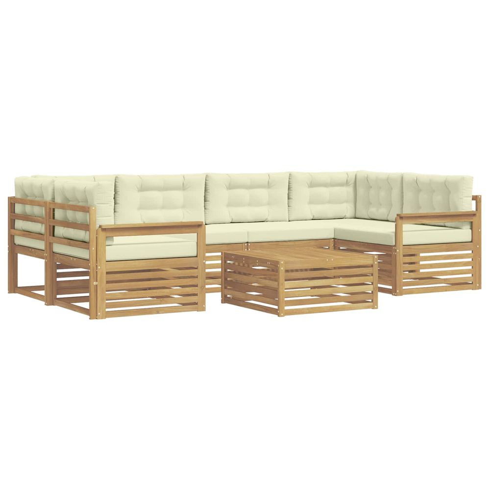 Ensemble de canapés d'extérieur 7 pc blanc et crème polyester