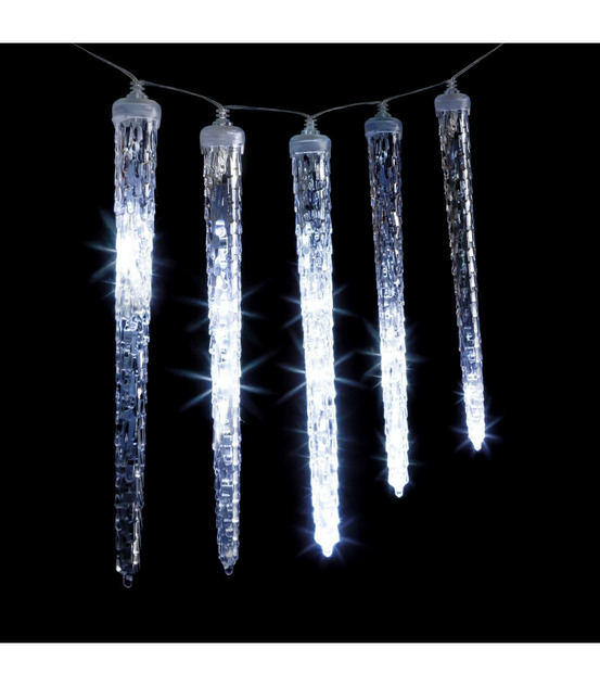 Guirlande lumineuse rideau 10 glaçons 81 led blanc froid effet goutte