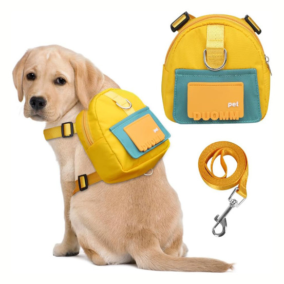 Harnais pour chien avec sac à dos - jaune