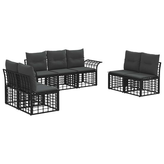 Ensemble de canapés d'extérieur 7 pc noir et gris foncé