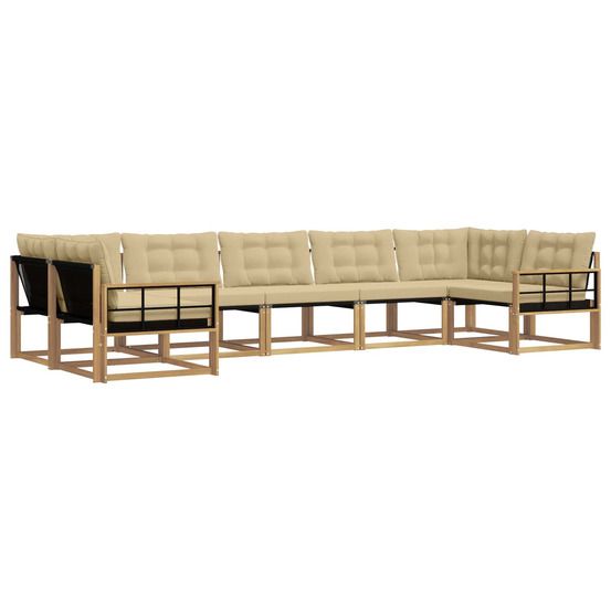 Ensemble de canapés d'extérieur 7 pc blanc et beige