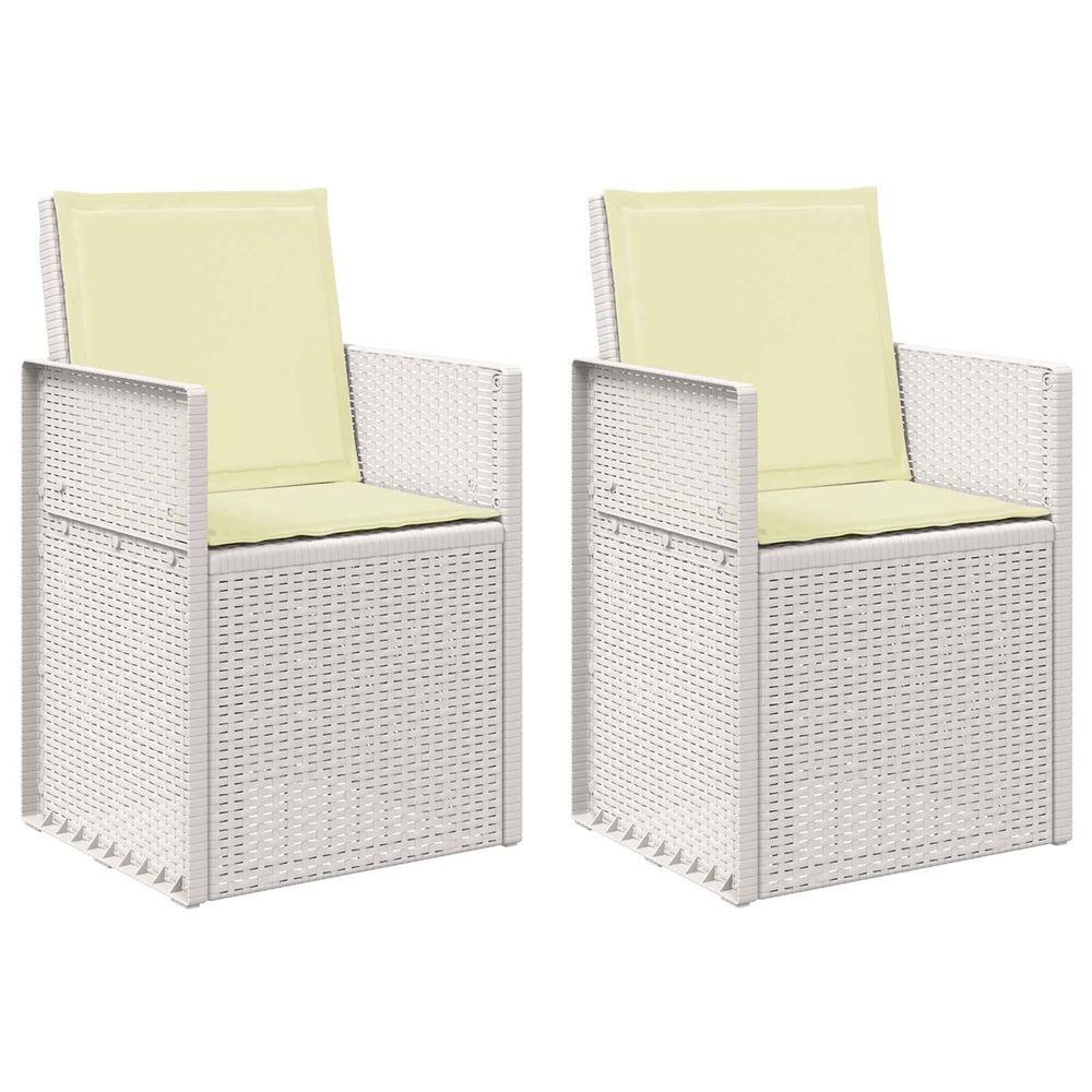 Chaises de jardin salle à manger 2 pc blanc et crème pp