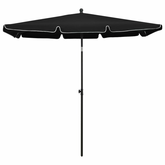 Parasol de jardin avec mât 210x140 cm noir