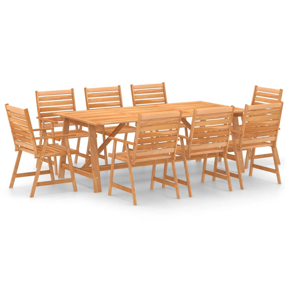Ensemble à manger de jardin 9 pcs bois d'acacia solide