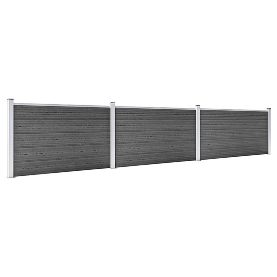 Ensemble de panneau de clôture wpc 526x105 cm noir