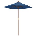 Parasol de jardin avec mât en bois 196 x 231 cm bleu