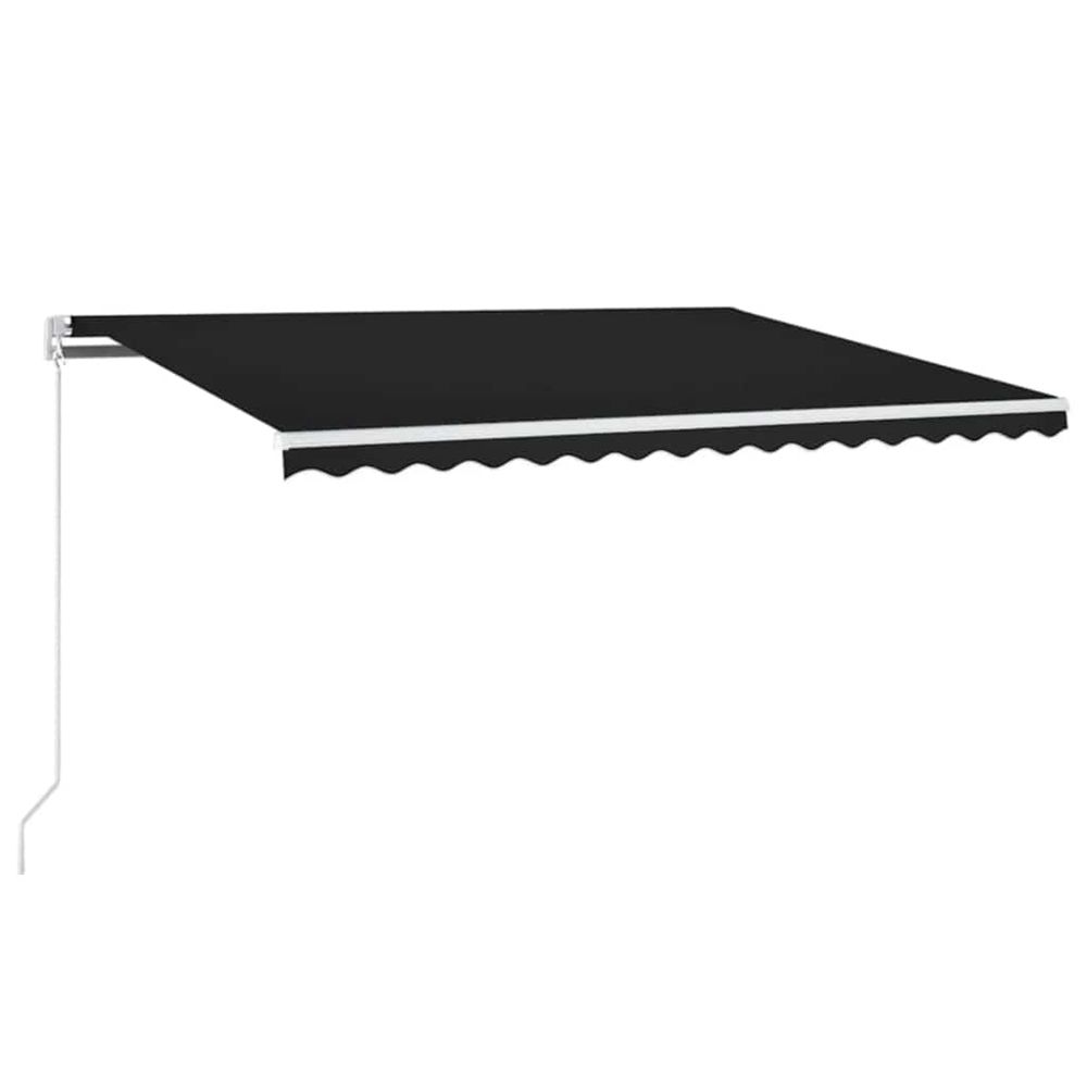 Auvent manuel rétractable avec led 450x300 cm anthracite