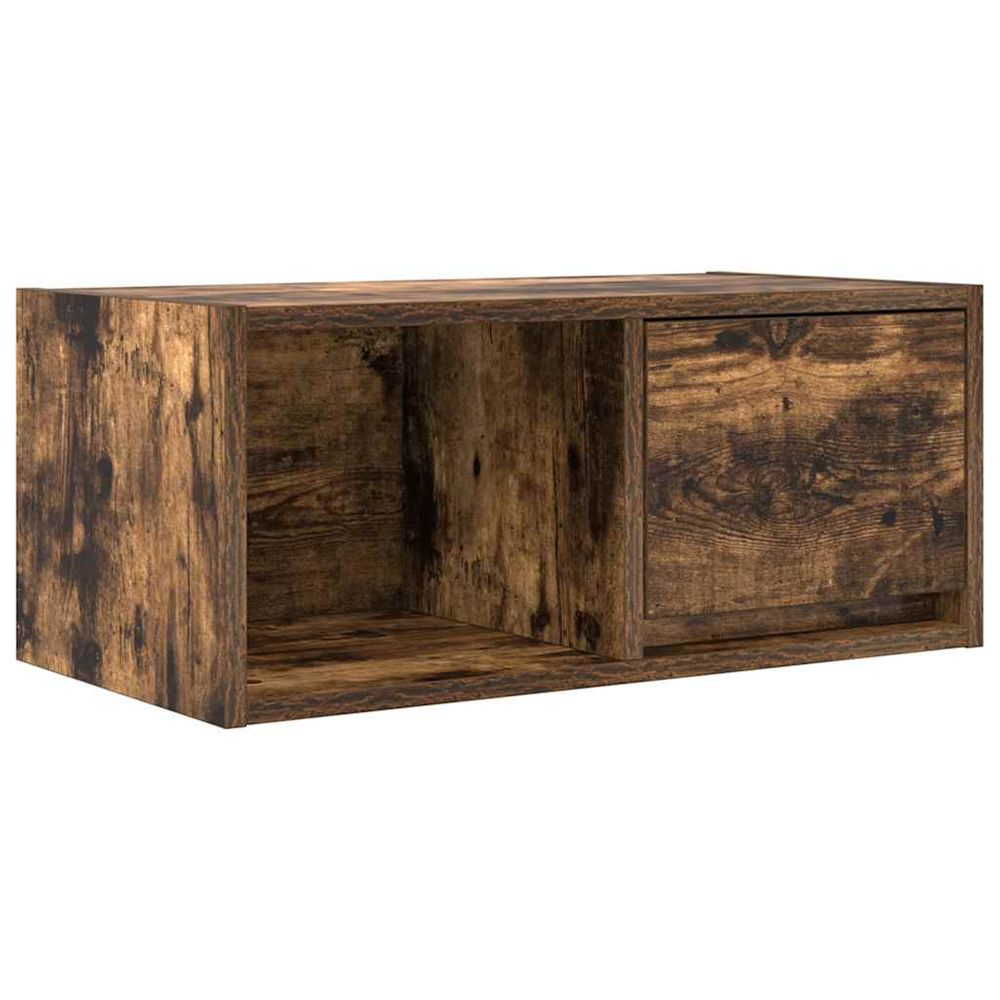 Meuble tv chêne fumé 60x31x25,5 cm bois d'ingénierie