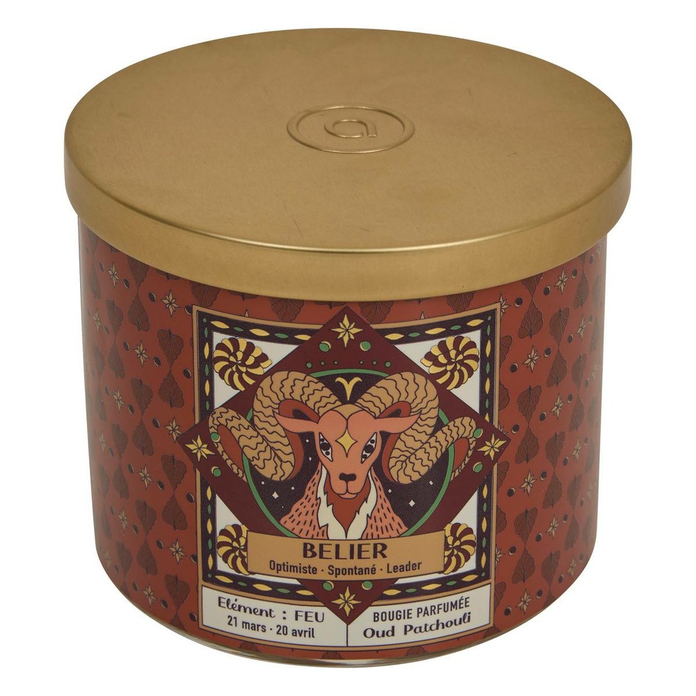 Bougie parfumée astro 396g pot verre assorti