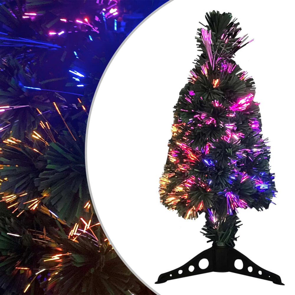 Arbre de noël artificiel mince et support et led 64 cm fibre optique