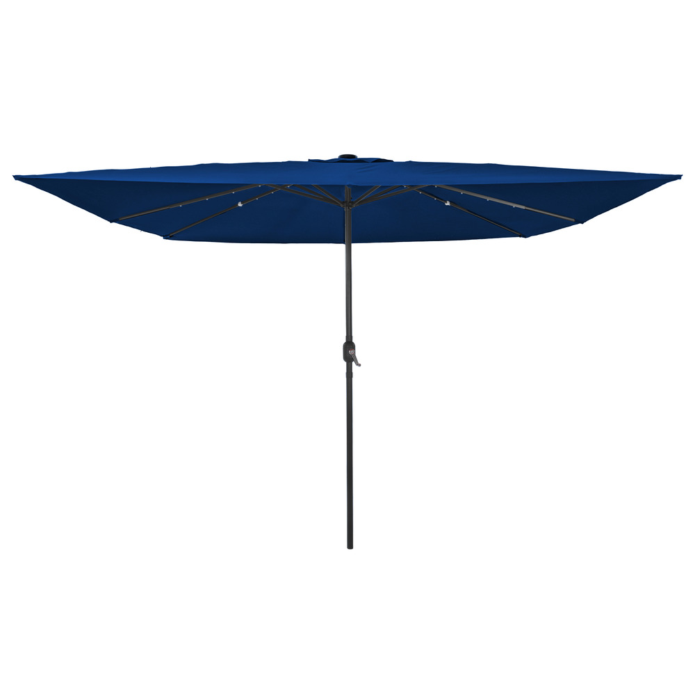 Parasol carré pour le jardin avec lumières led 295x245 cm bleu azur