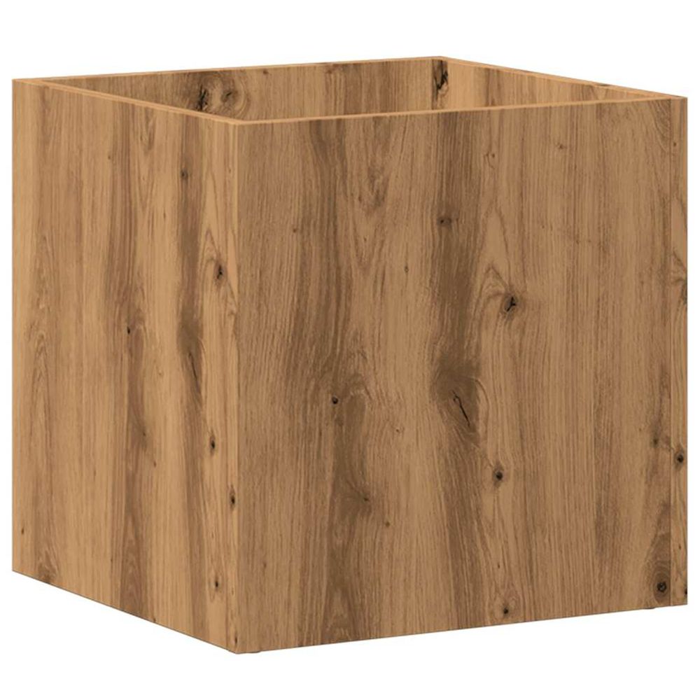 Jardinière d'extérieur chêne artisanal 40x40x40 cm bois d'ingénierie