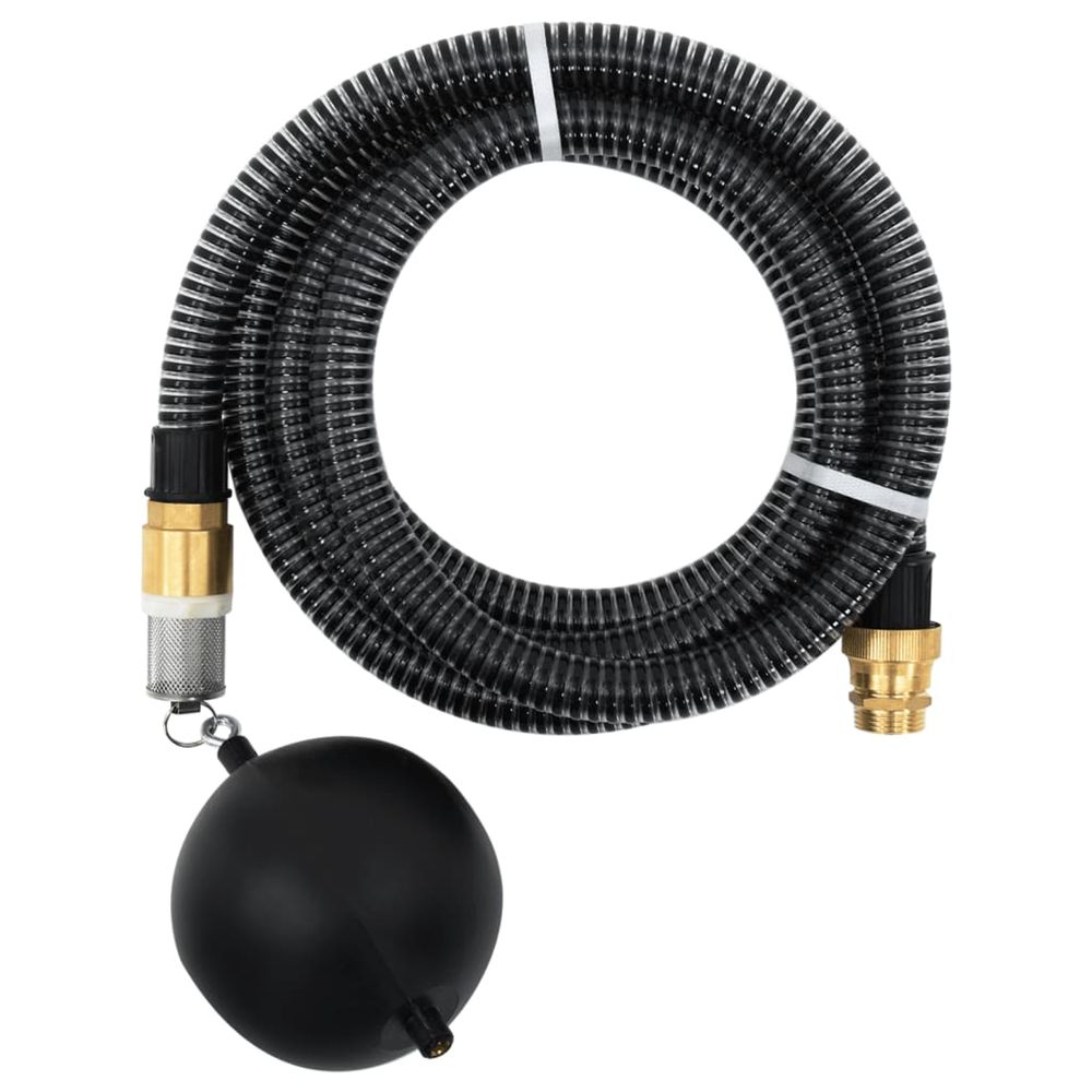 Tuyau d'aspiration avec raccords en laiton noir 1,1