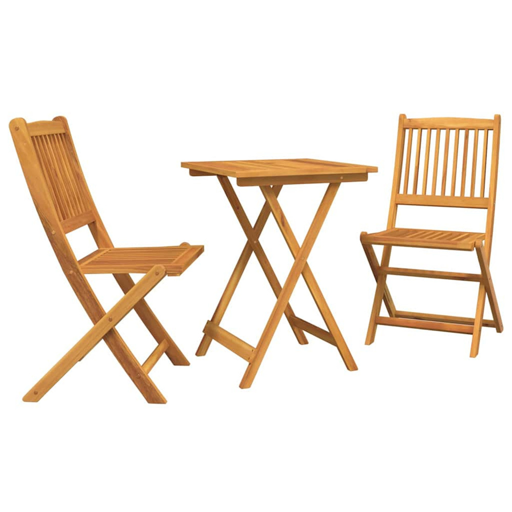 Ensemble bistro de jardin 3 pcs marron bois d'acacia massif