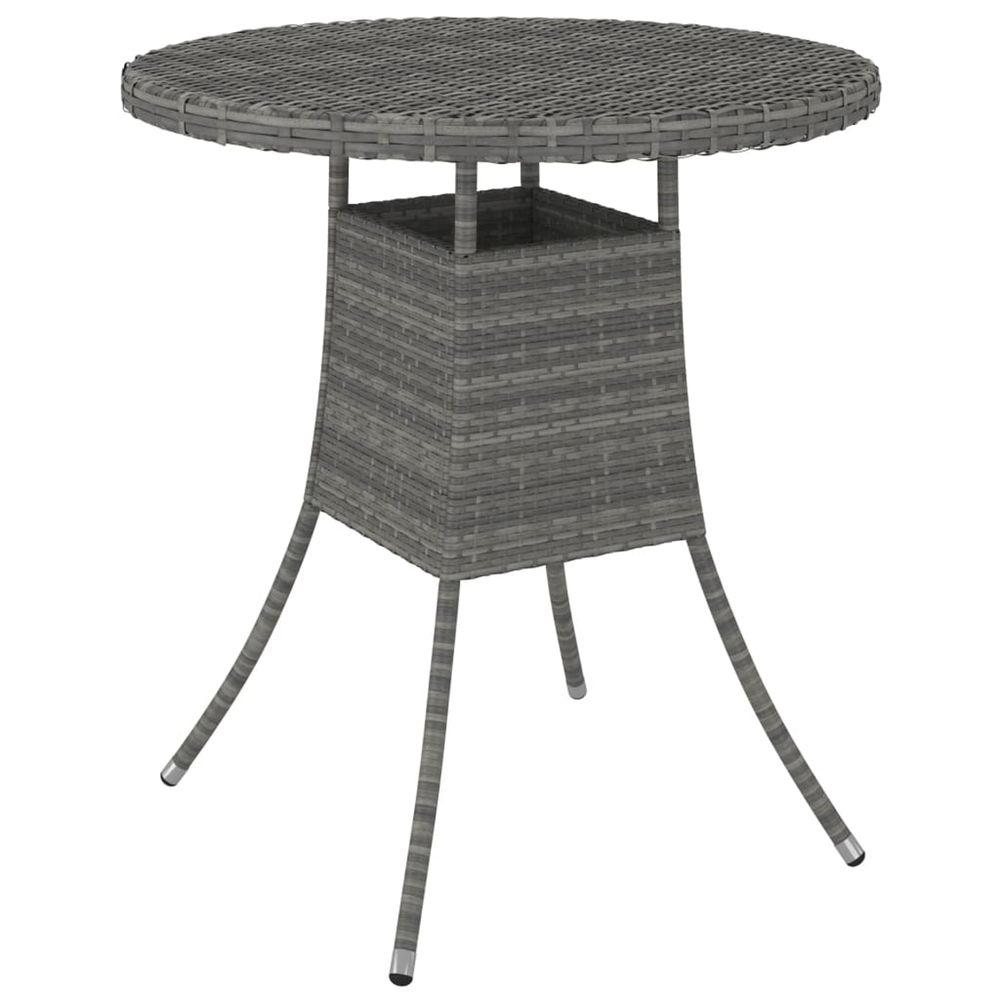 Table de jardin gris 70x70x73 cm résine tressée