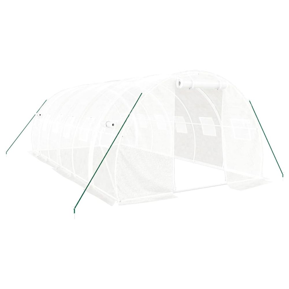 Serre avec cadre en acier blanc 18 m² 6x3x2 m