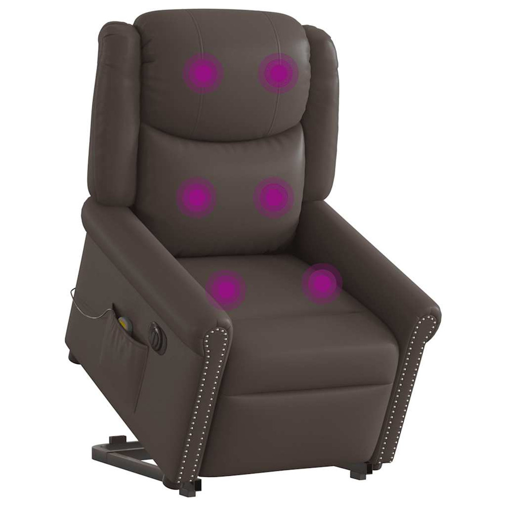 Fauteuil inclinable massage électrique marron brillant