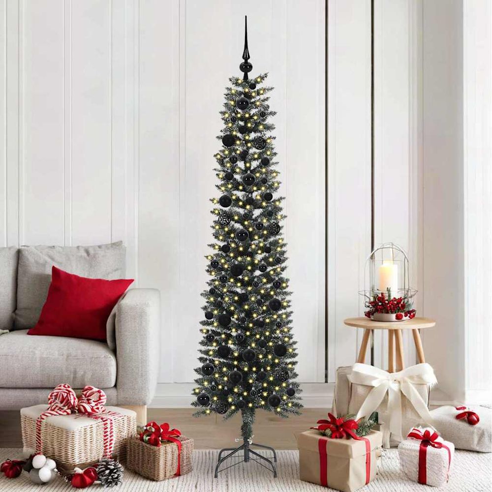 Sapin de noël artificiel 180 cm complet avec 300 led et 120 boules vert