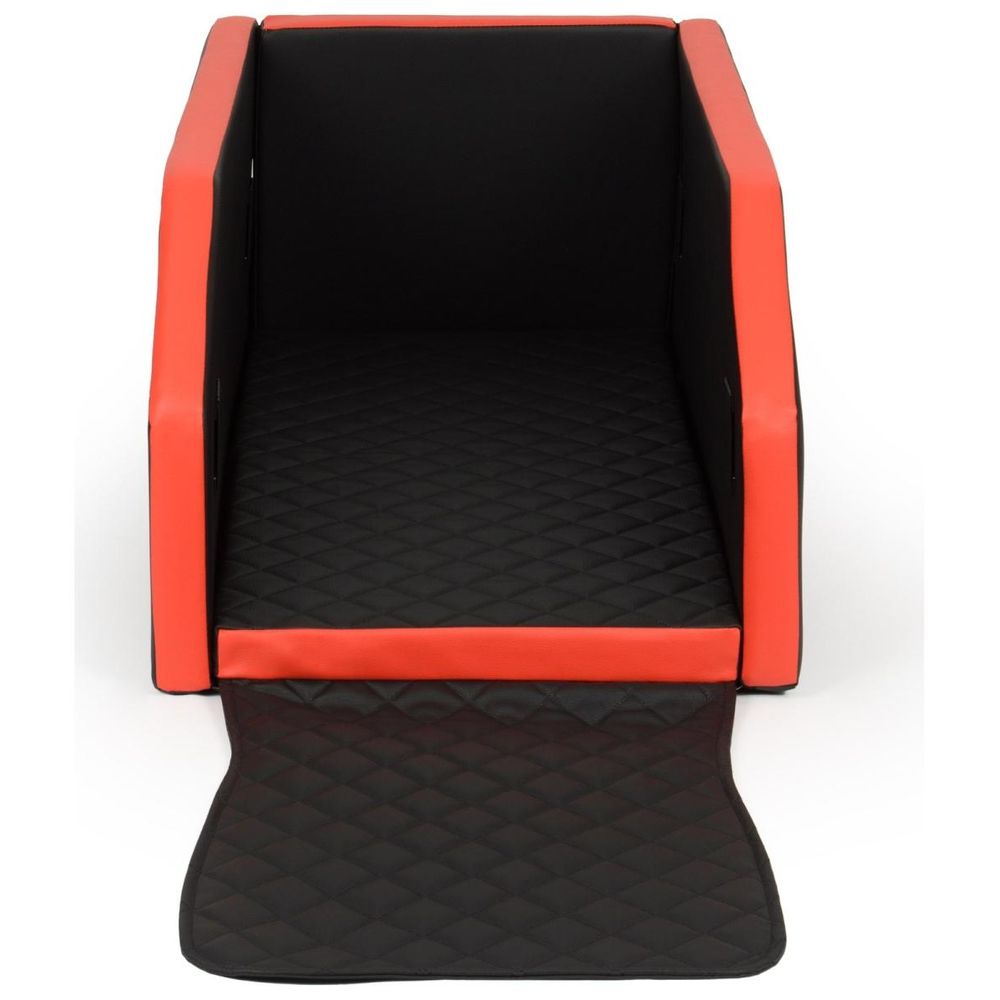Velinda panier de voiture pliable pour chien 55x100cm — noir-rouge