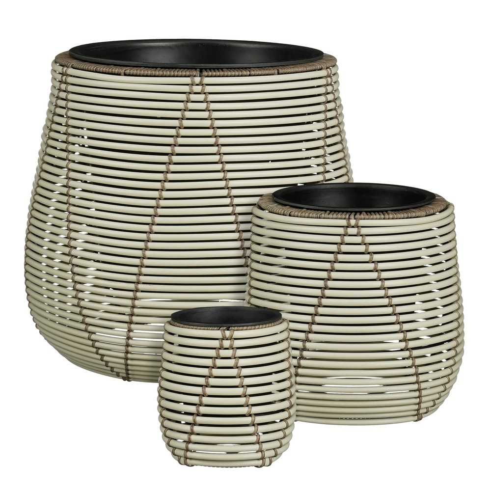 Mica decorations cancun pot de fleur – lot de 3 – pot plante pour fleurs et plantes intérieur – pot de fleur exterieur – plastique