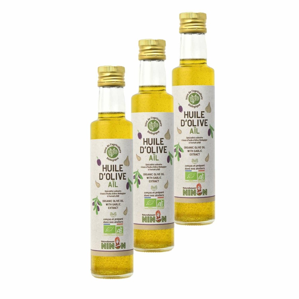 Huile d'olive extra vierge ail bio - naturellement ninon