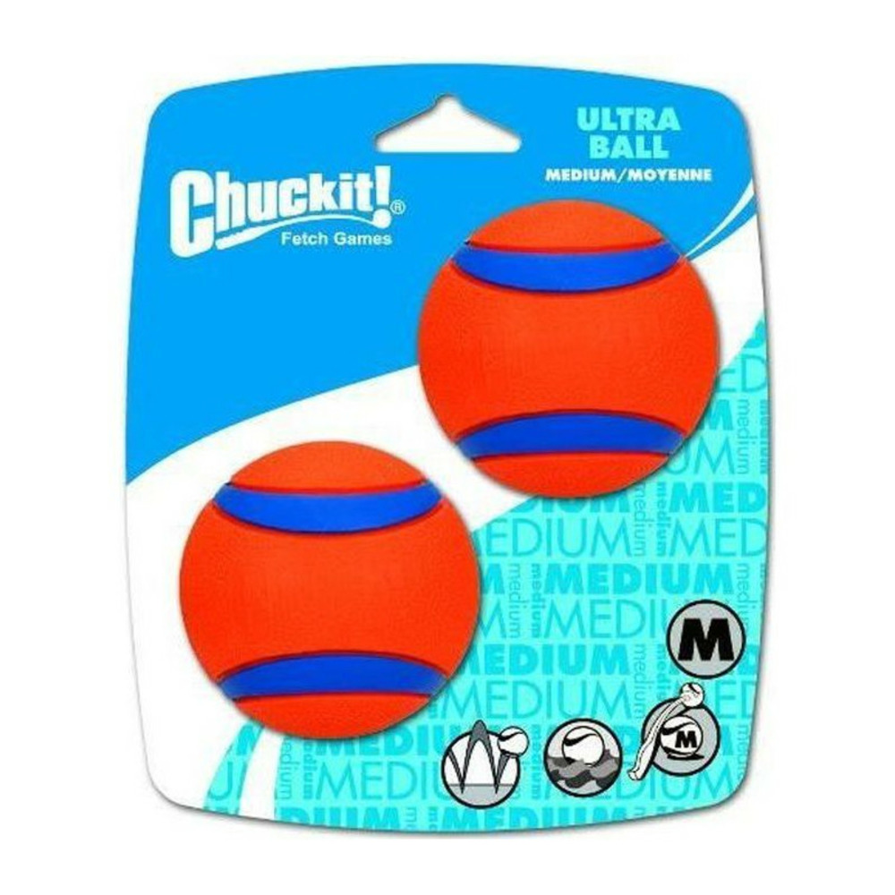 Ultra ball de chuckit!, le balle résistante et polyvalente pour chien, 2 balles en caoutchouc ø 6.5 cm