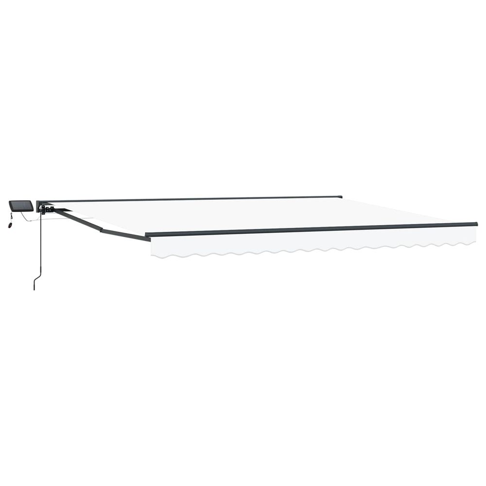 Cadre de store manuel avec leds blanc et anthracite 4 × 3,5 m
