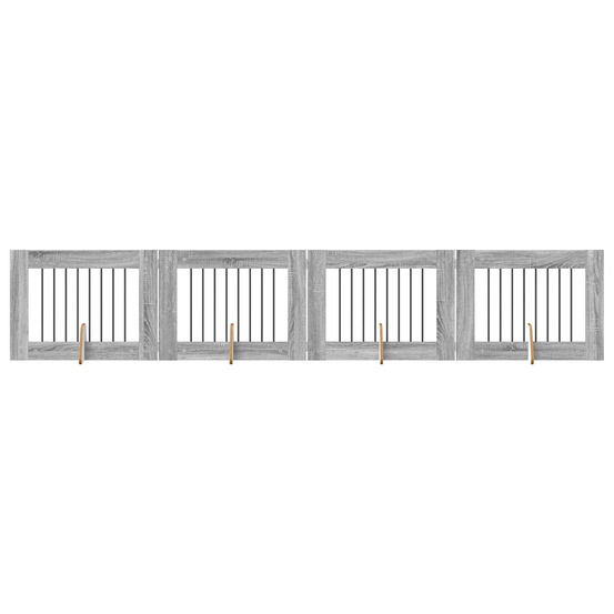 Portillon pour chien avec supports 4 pcs sonoma gris 80 x 60 cm