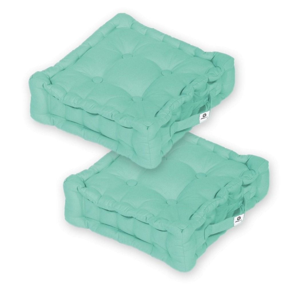 Coussin de sol lot de 2 - 40 x 40 cm vert