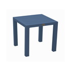 Table basse de jardin carrée lou en alu - plateau à lattes - gaphite/bleu