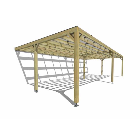 Pergola bois • 10m x 5m • adossée • sens largeur • couverture étanche transparente incluse • livraison comprise