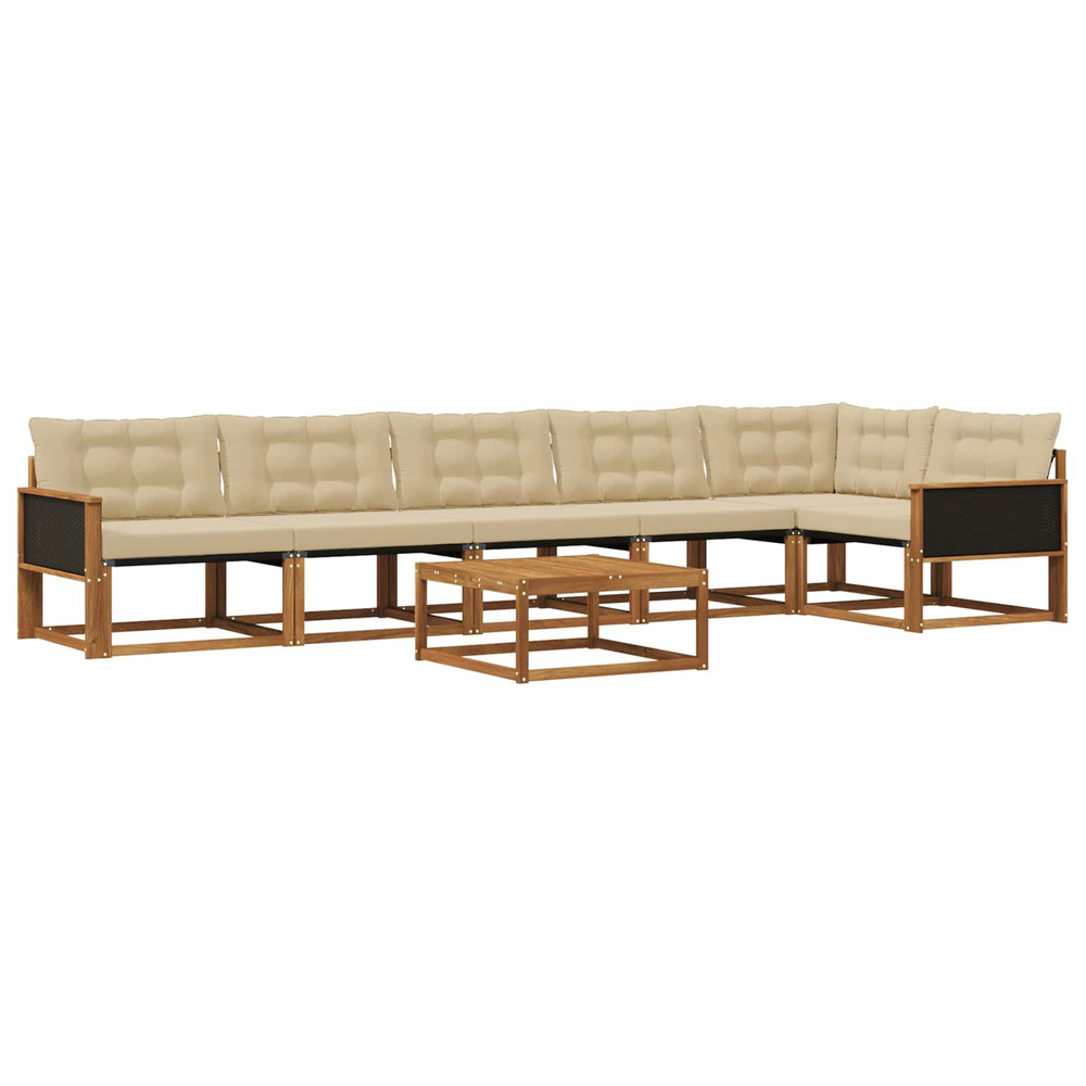 Ensemble de canapés d'extérieur 7 pcs naturel et beige