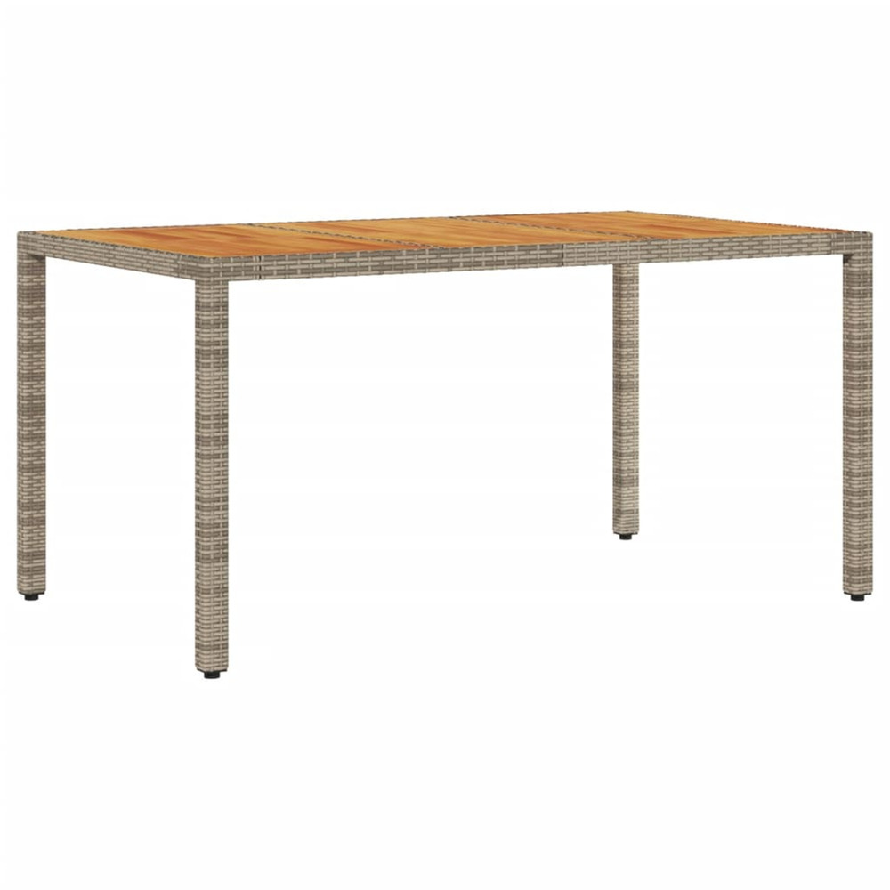 Table de jardin et dessus en bois d'acacia gris résine tressée